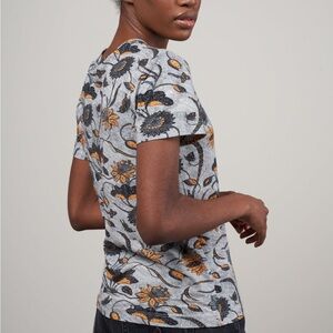 Ulla Johnson Floral Cotton Tee Top Size Small – Blue Yellow SS22 Boho Print